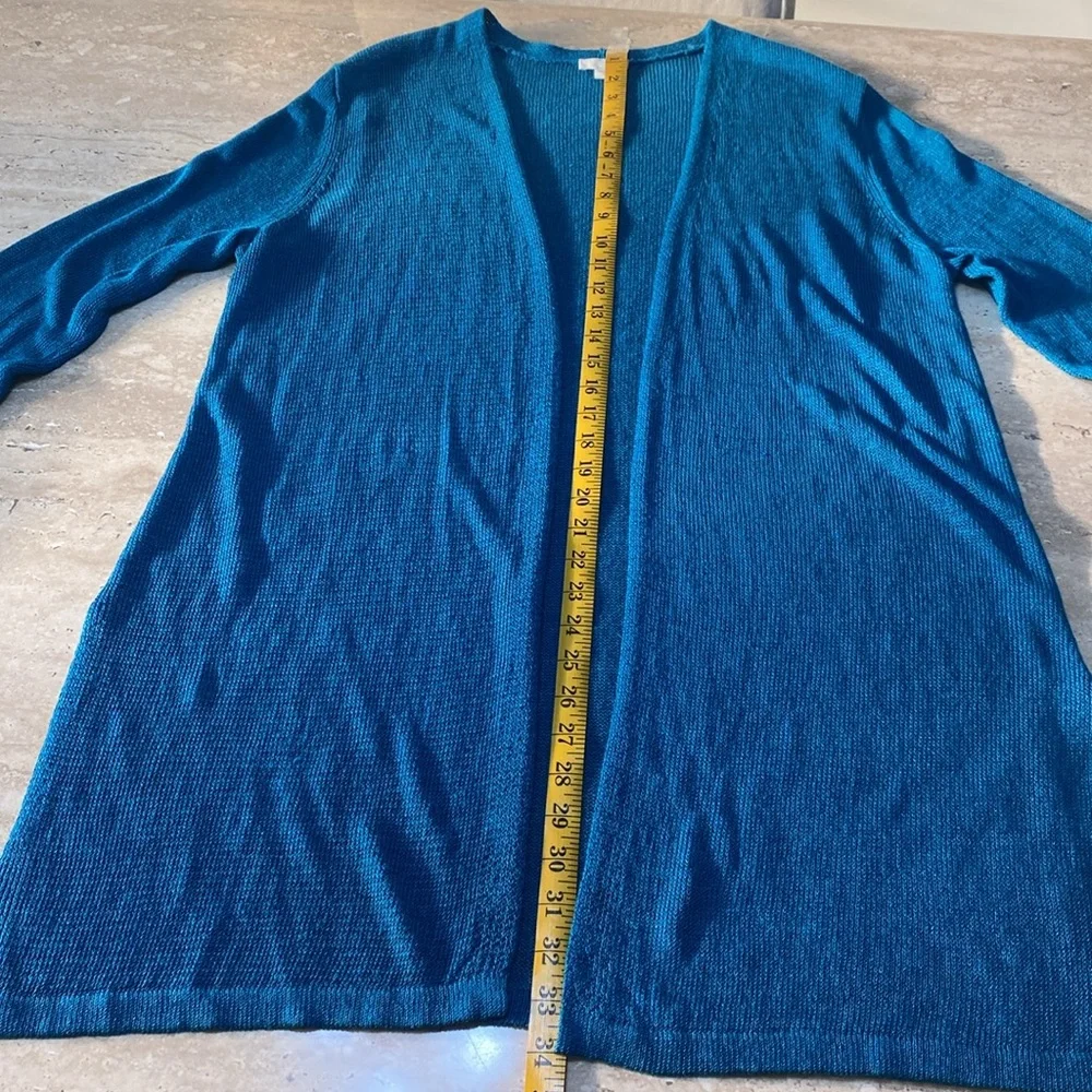 J. Jill Teal Blue cardigan, Excellent Condition, see measurements in photos - Picture 10 of 11